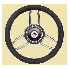 068736 Stuurwiel '27B'  RVS met vinyl rand, Ø 350 mm.