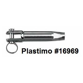 16969 Plastimo Chroom stalen vork terminal 7 mm.