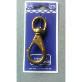 Snaphaak messing met wartel - Ø 22 mm - Lengte 94 mm.