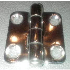 13836 Scharnier RVS. Lengte 37 mm. Breedte 41 mm. Boring 5 mm.