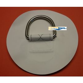 02-031065WH Suzumar/Nimarine RVS D-ring met patch - afm. Ø 150 mm.