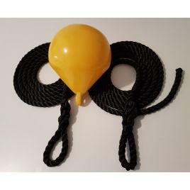 Stootwil-/fendertouw 2,50 m - Ø 12 mm met gesplitst oog. Zwart.