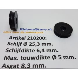 210200 Nylon schijf Ø25,3 x 6,4 mm dikte.