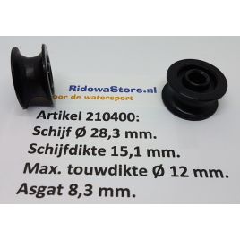 210400 Nylon schijf Ø28,3 x 15,1 mm dikte.