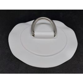 42345WH RVS D-ring met patch - afm. Ø 120 mm.