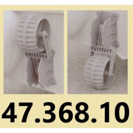 47.368.10 Opklapbare kunststof strandwielen. 200 kg.