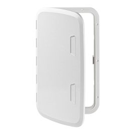 484140 Kunststof luik 610 x 365 mm - 2x sluiting zonder slot. Wit.