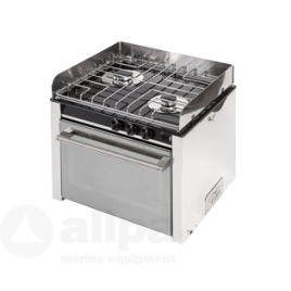 487600 RVS gasoven met 2-pits gaskomfoor. 