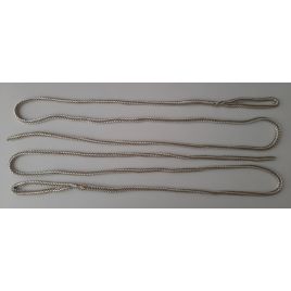 74003 Set nylon landvast/fenderlijn, 1,80 m x Ø7 mm. Wit/goud.