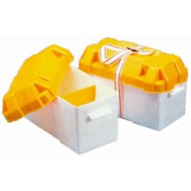 N0141250 Accubak 470x250x270mm. wit/geel.