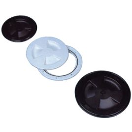 004477 Inspectieluik zwart - binnen Ø 104 mm - buiten Ø 143 mm.