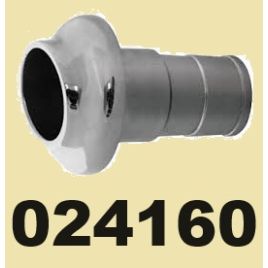 024160 Uitlaat huiddoorvoer RVS 316 recht. Slangtule 60 mm.