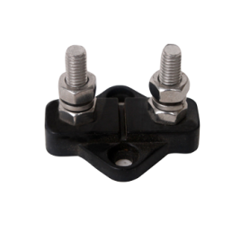 025210 Geïsoleerde aansluitbout terminal zwart 2x6mm.