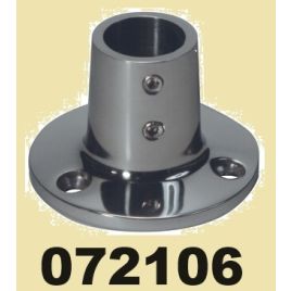 072106 RVS Railingsteun 90° - ronde voet voor buis Ø 25,4 mm.