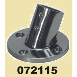 072115 RVS Railingsteun 60° - ronde voet voor buis Ø 22,25 mm.