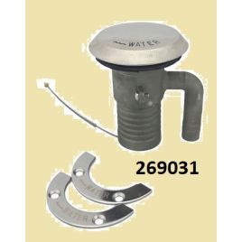 269031 RVS dekvuldop 'water' met ontluchting.