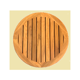 369095 Set teakhouten tafelblad rond Ø 610mm met poot.