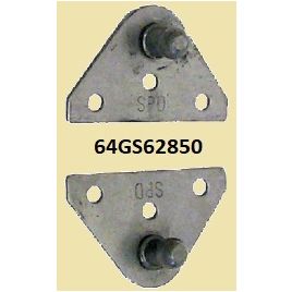 64GS62850 RVS bracket recht 10 mm ballstud lengte 57mm (2 per kit).