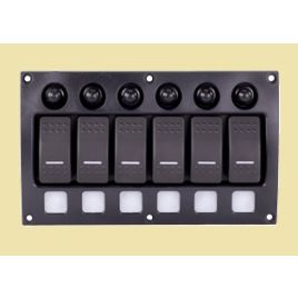 64SP21010 Sierra schakelpaneel 12/24V 6 pos.