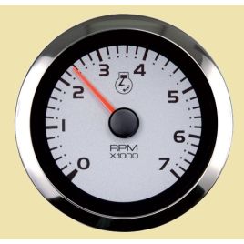 65545SSFE Toeren-/urenteller 12V Ø3" (benzine). 7000 Rpm. RVS/grijs.