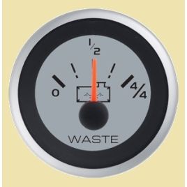 70613SSFE Tankmeter 12V Ø2". 240-33Ω (SW). Black water. RVS/grijs.