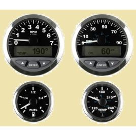 781028SDFE Matrix oliedrukmeter (Ø2") 80PSI. Zwart.