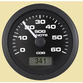 781372PDFE GPS snelheidsmeter (Ø3"). 60 kn. Premier Pro. Zwart.