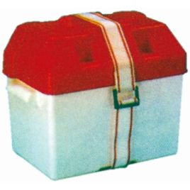 N0138120 Accubak 330x230x270 mm. Rood/wit.