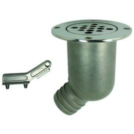 078690 RVS afvoer 45º met afneembaar deksel.