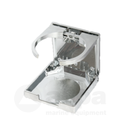 078884 Bekerhouder verchroomd kunsstof, uitklapbaar.