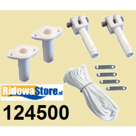 124500 Complete set bevestigingsmaterialen voor 'Wilma Ø 20 mm'.