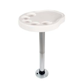 069492 Kunststof tafel met aluminium poot en voet - hoogte 750 mm.