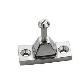 072165 Deksteun RVS zijmontage. Voetplaat 22 x 51 mm.