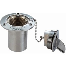 482042 Dekvuldop messing 'FUEL' met sleutel - Ø 50 mm - rechte inbouw.