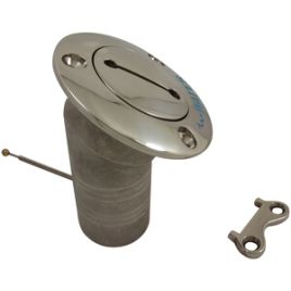 078719 Dekvuldop RVS 'PETROL' - slangaansluiting Ø 38 mm - 30º inbouw.