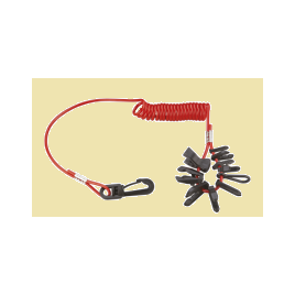 L0610284 Spiraalkoord met 10 noodstopclips. 