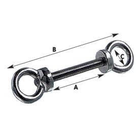 001111 Dubbele oogbout / ringbout verchroomd M8.