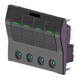 025310 Schakelpaneel 12V Auto Fuse 4 schakelaars.