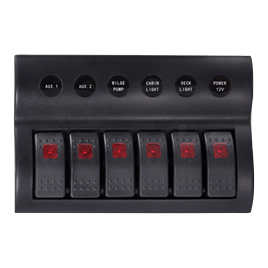 L0611176 Schakelpaneel 12V Auto Fuse 6 schakelaars.