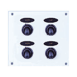 L0674044 Wit kunststof 12V schakelpaneel 4 schakelaars.