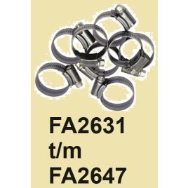 FA2646 RVS slangklem  Ø 117 - 140 mm.	