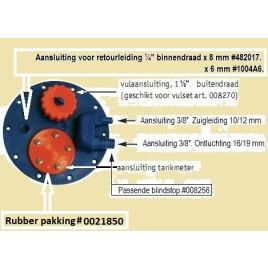 008250 Losse flensplaat voor brandstoftanks.