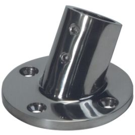 072116 RVS Railingsteun 60° - ronde voet voor buis Ø 25,4 mm.