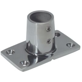 072101 RVS Railingsteun 90° - rechthoekige voet voor buis Ø 25,4 mm.