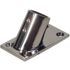 072110 RVS Railingsteun 60° - rechthoekige voet voor buis Ø 22,25 mm. 