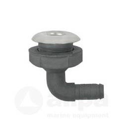 078934 Kunststof huiddoorvoer Ø 1½" met haakse slangtule Ø 38mm.