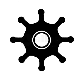 (Imp2) 500106 Impeller - 8 blad - afm. Ø 14,29 x 65 x 50,2.