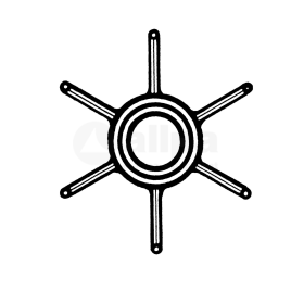 (Imp5) 500344 Impeller - 6 blad - afm. Ø 12 x 40 x 18.