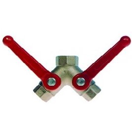 001585CBB ½"x⅜"x⅜" Kogelkraan messing F-flow.