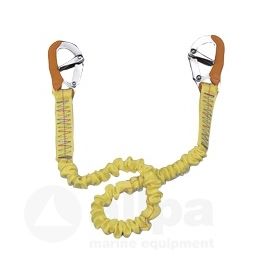B1402077 Elastische lifeline met 2 RVS musketonhaken.
